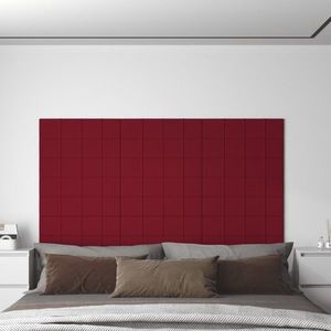 vidaXL Panouri de perete 12 buc. roșu vin 60x15 cm catifea 1, 08 m² imagine