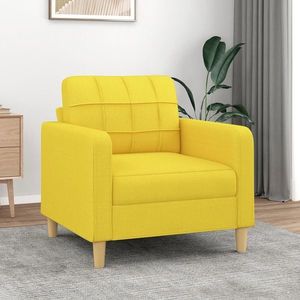 vidaXL Fotoliu canapea, galben deschis, 60 cm, țesătură imagine