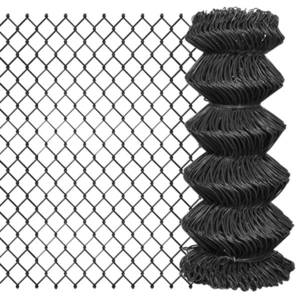 vidaXL Gard plasă de sârmă, gri, 25 x 0, 8 m, oțel imagine