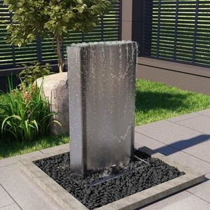 vidaXL Fântână de grădină, argintiu, 60, 2x37x122, 1 cm, oțel inoxidabil imagine