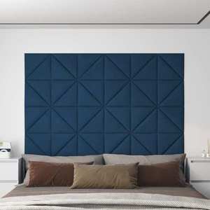 vidaXL Panouri de perete, 12 buc., albastru, 30x30 cm, catifea 0, 54 m² imagine