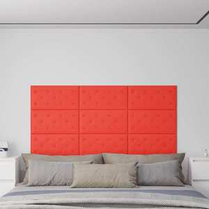 vidaXL Panouri de perete 12 buc. roșu 60x30 cm piele ecologică 2, 16 m² imagine
