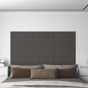 vidaXL Panouri de perete, 12 buc. gri închis 60x15 cm textil 1, 08 m² imagine