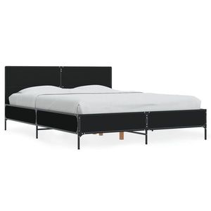 vidaXL Cadru de pat, negru, 140x200 cm, metal imagine