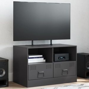 vidaXL Dulap TV, negru, 67x39x44 cm, oțel imagine