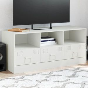 vidaXL Comodă TV, alb, 99x39x44 cm, oțel imagine