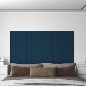vidaXL Panouri de perete 12 buc. albastru 60x15 cm catifea 1, 08 m² imagine