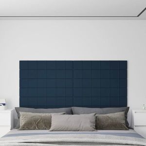 vidaXL Panouri de perete 12 buc. albastru 90x15 cm catifea 1, 62 m² imagine
