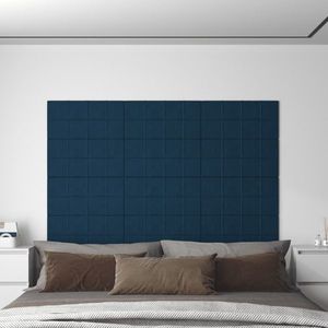 vidaXL Panouri de perete 12 buc. albastru 60x30 cm catifea 2, 16 m² imagine