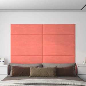 vidaXL Panouri de perete 12 buc. roz 90x30 cm catifea 3, 24 m² imagine