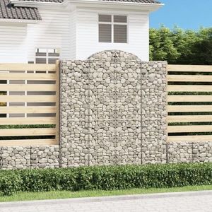 vidaXL Coșuri gabion arcuite, 6 buc 200x30x220/240cm, fier galvanizat imagine