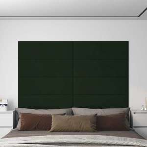 vidaXL Panouri de perete 12 buc. verde închis 90x30 cm catifea 3, 24 m² imagine