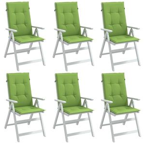 vidaXL Perne scaun spătar înalt 6 buc. melanj verde 120x50x4 cm textil imagine