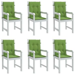 vidaXL Perne scaun spătar scund 6 buc. melanj verde 100x50x4 cm textil imagine