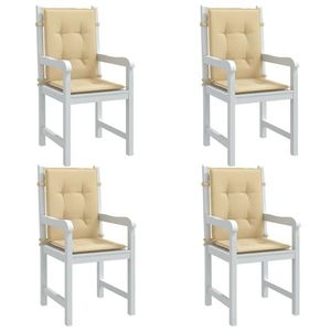 vidaXL Perne scaun cu spătar mic, 4 buc. melanj bej 100x50x4 cm textil imagine