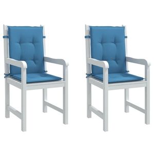 vidaXL Perne scaun spătar mic 2 buc. melanj albastru 100x50x4cm textil imagine