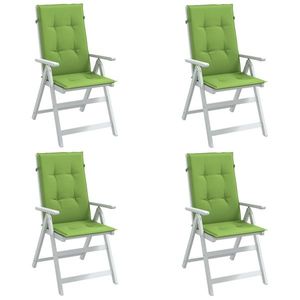 vidaXL Perne scaun spătar înalt 4 buc. melanj verde 120x50x4 cm textil imagine