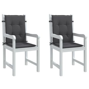 vidaXL Perne scaun spătar mic 2 buc. melanj antracit 100x50x4cm textil imagine