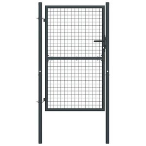 vidaXL Poartă de gard din plasă, gri, 100 x 225 cm, oțel galvanizat imagine