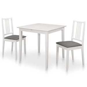 vidaXL Set mobilier de bucătărie, 3 piese, alb, MDF imagine