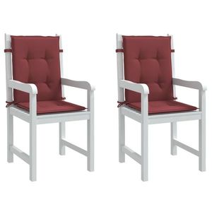 vidaXL Perne scaun spătar mic 2 buc. melanj roșu vin 100x50x4cm textil imagine