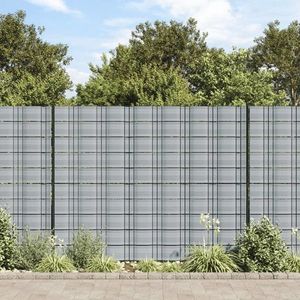 vidaXL Paravane de grădină, 10 buc., gri, 252, 5x19 cm, PVC imagine