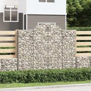 vidaXL Coșuri gabion arcuite 5 buc, 200x30x160/180 cm, fier galvanizat imagine