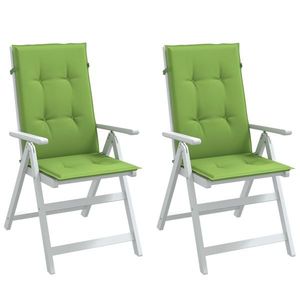 vidaXL Perne scaun spătar înalt 2 buc. melanj verde 120x50x4 cm textil imagine
