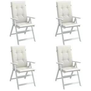 vidaXL Perne scaun spătar înalt, 4 buc. melanj crem 120x50x4 cm textil imagine