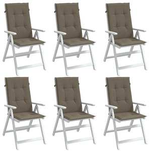 vidaXL Perne scaun spătar înalt 6buc melanj gri taupe120x50x4cm textil imagine