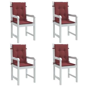 vidaXL Perne scaun spătar mic 4 buc. melanj roșu vin 100x50x4cm textil imagine