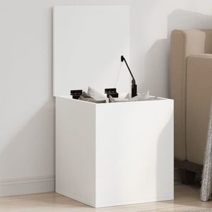 vidaXL Cutie de depozitare, alb, 40x42x46 cm, lemn prelucrat imagine