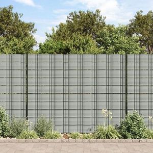 vidaXL Paravane de grădină, 10 buc., gri piatră, 252, 5x19 cm, PVC imagine