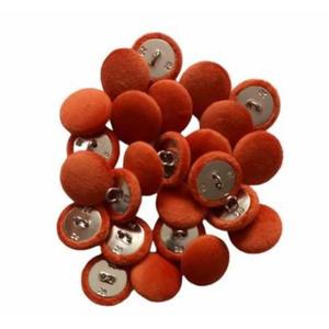 Set 25 nasturi metalici cu picior rotunzi, imbracati in catifea portocaliu 1.5 cm marimea 28 imagine