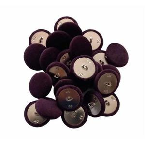 Set 25 nasturi metalici cu picior rotunzi, imbracati in catifea violet inchis 2.5 cm marimea 40 imagine