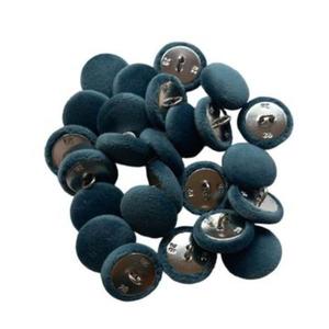Set 25 nasturi metalici cu picior rotunzi, imbracati in catifea albastru turcoaz 1.5 cm marimea 28 imagine