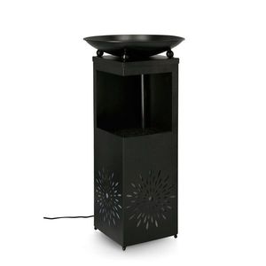 Fantana decorativa cu LED Yuki, Bizzotto, 40.5x40.5x78 cm, metal, negru imagine