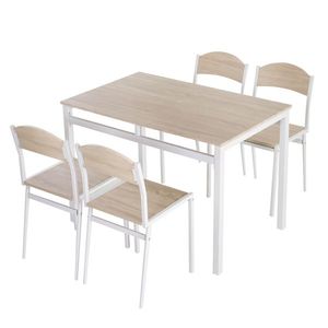 HOMCOM Masa cu 4 scaune din Metal si MFD, mobilier pentru bucatarie | AOSOM RO imagine