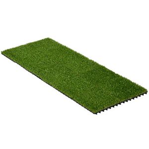 Outsunny Dale pentru Gradina cu Iarba Sintetica 30x30cm 10 Bucati, Gazon Artificial Realist, Verde imagine