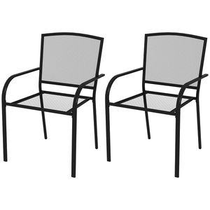 Set de 2 scaune de grădină Outsunny, scaune de exterior stivuibil imagine