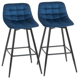 HOMCOM set 2 scaune bar, stil nordic, 45x47x88cm catifea | Aosom Ro imagine