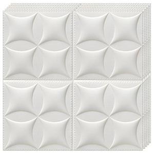 Set 20x Tapet 3D Teno®, suprafata acoperire 9.8 mp, autoadeziv, Model Pernute, 70x77 cm, alb imagine