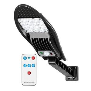 Lampa Solara Stradala 16 Led-uri Teno®, rotunda, control prin telecomanda, Waterproof, exterior, negru imagine