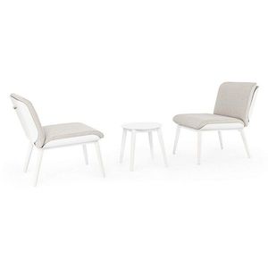 Set 2 scaune si masuta de cafea pentru gradina/terasa Isabela, Bizzotto, aluminiu/tesatura olefin, alb imagine