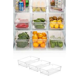 Set organizatoare frigider, Fremont, 964FRM3412, Plastic, Transparent imagine