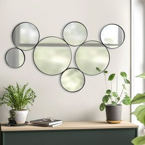 Oglinda decorativa Sowel, Pakoworld, 120x76 cm, sticla/metal/MDF, negru imagine