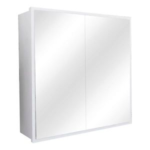 Dulap de baie cu oglinda Poliana, Pakoworld, 70x17x70 cm, PAL/sticla, alb imagine