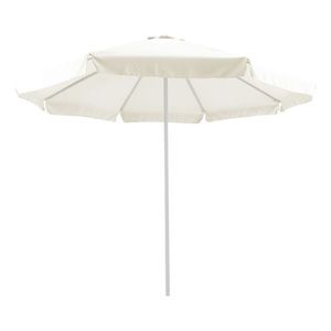 Umbrela pentru gradina/terasa Nagida, Pakoworld, 300x300x240 cm, otel/textil/aluminiu, ecru/alb imagine