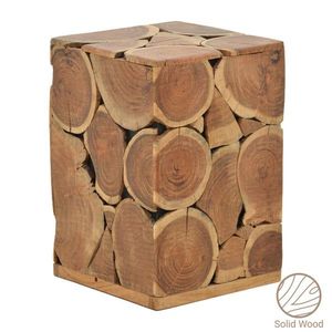 Taburet Jaret, Pakoworld, 36x36x53 cm, lemn de salcam, natural imagine