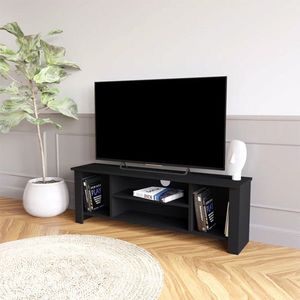 Comoda TV Tserium, Pakoworld, 120x30x45 cm, PAL melaminat, negru imagine